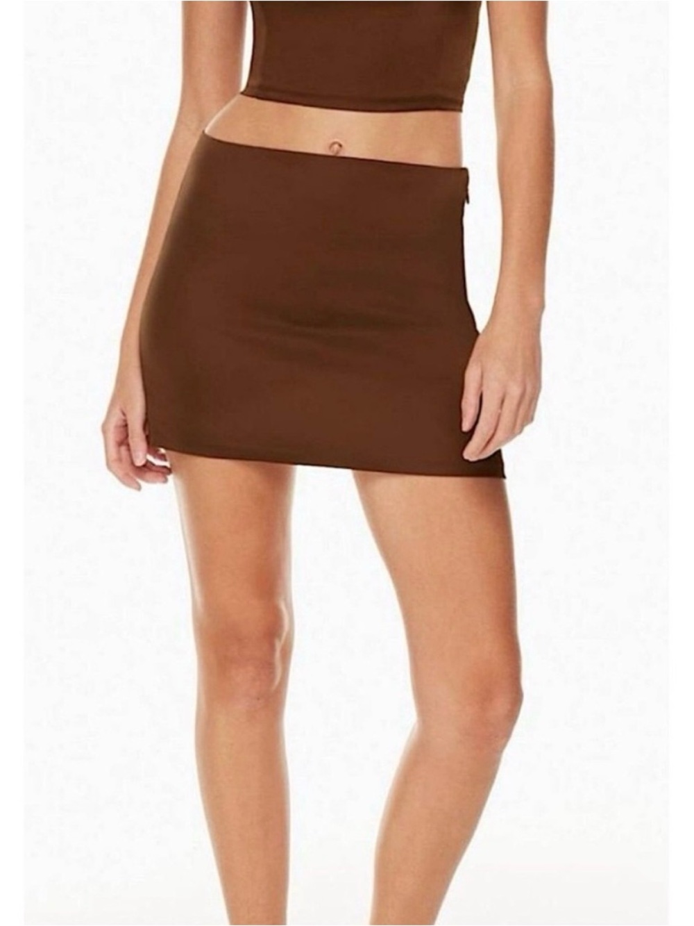 Sunday Best by Aritzia NWT Rocco Satin Mini Skirt Cognac Fall Size 8